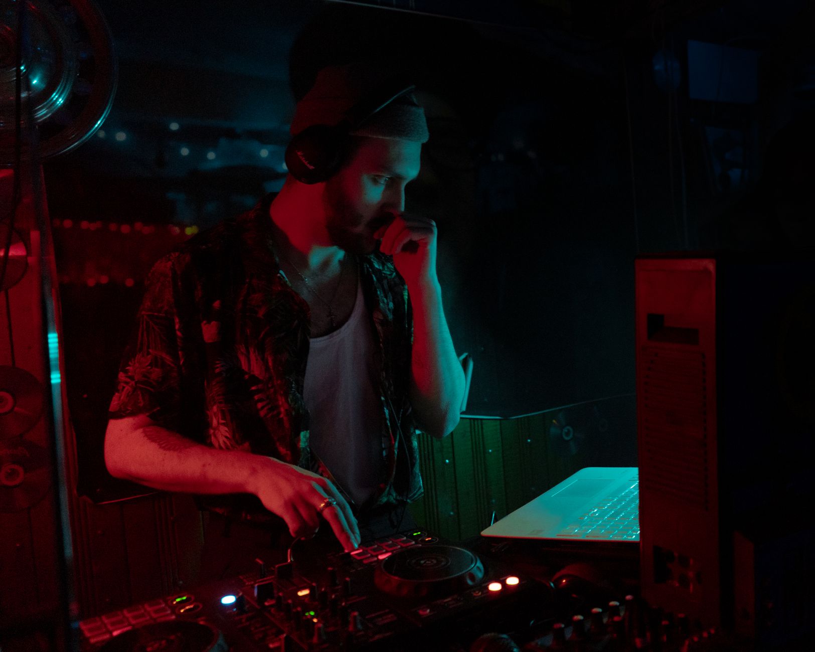 audio-technica ath-m40x headphones on mixing desk