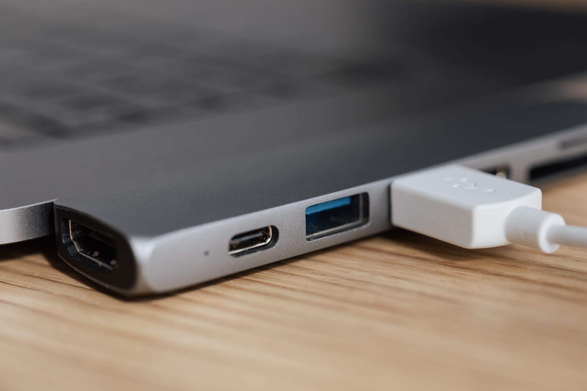 budget audio interface USB connection close-up