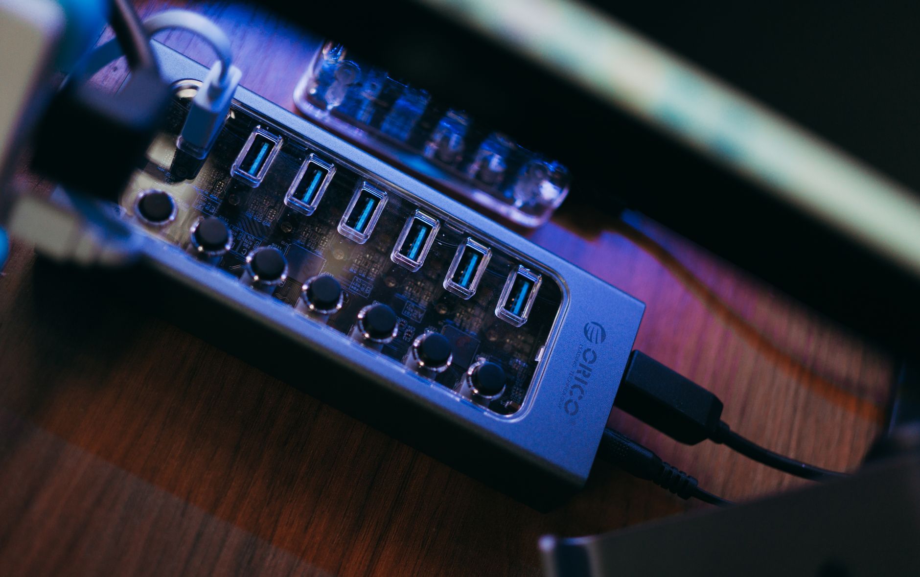 audio interface phantom power switch close-up