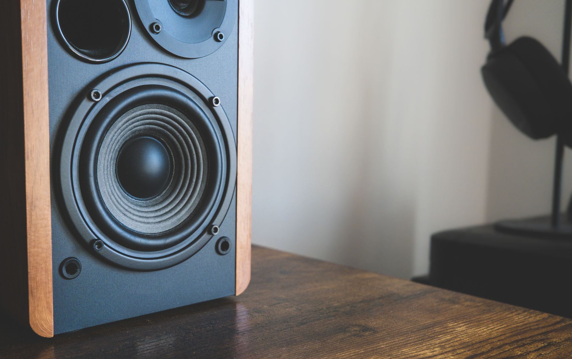 KRK Rokit studio monitor yellow woofer close-up