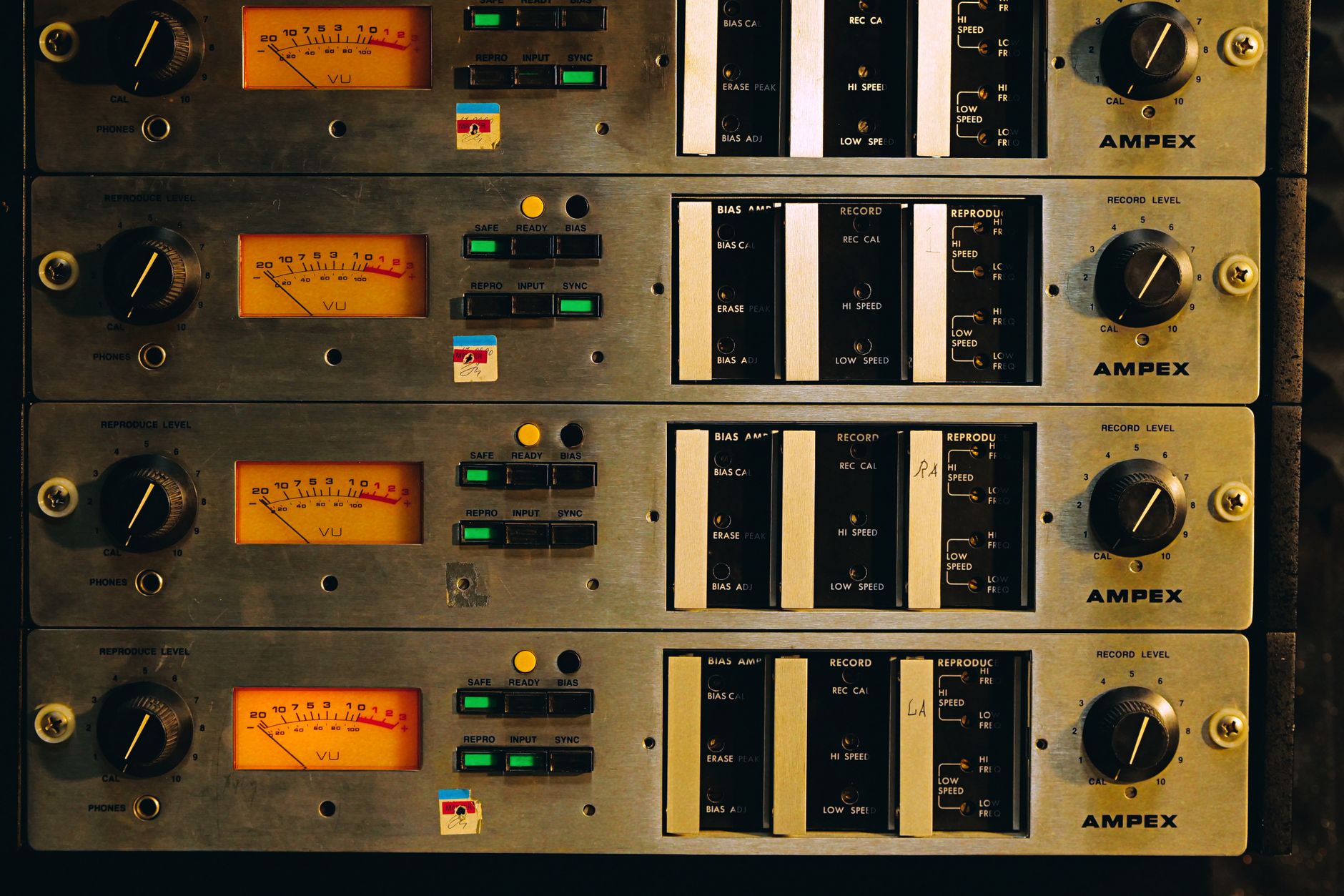 audio interface front panel knobs close-up