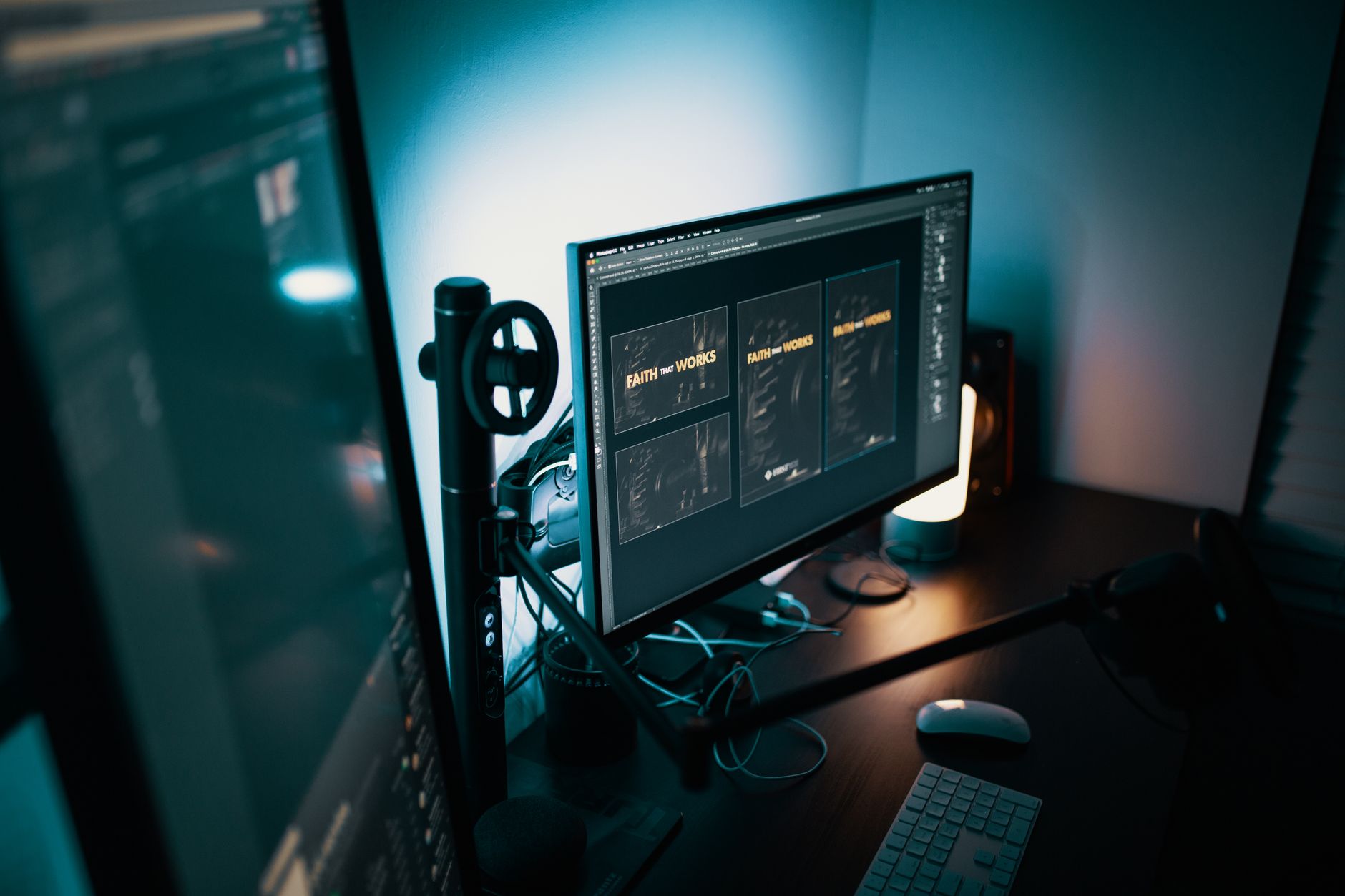 studio monitor on desk near-field home studio