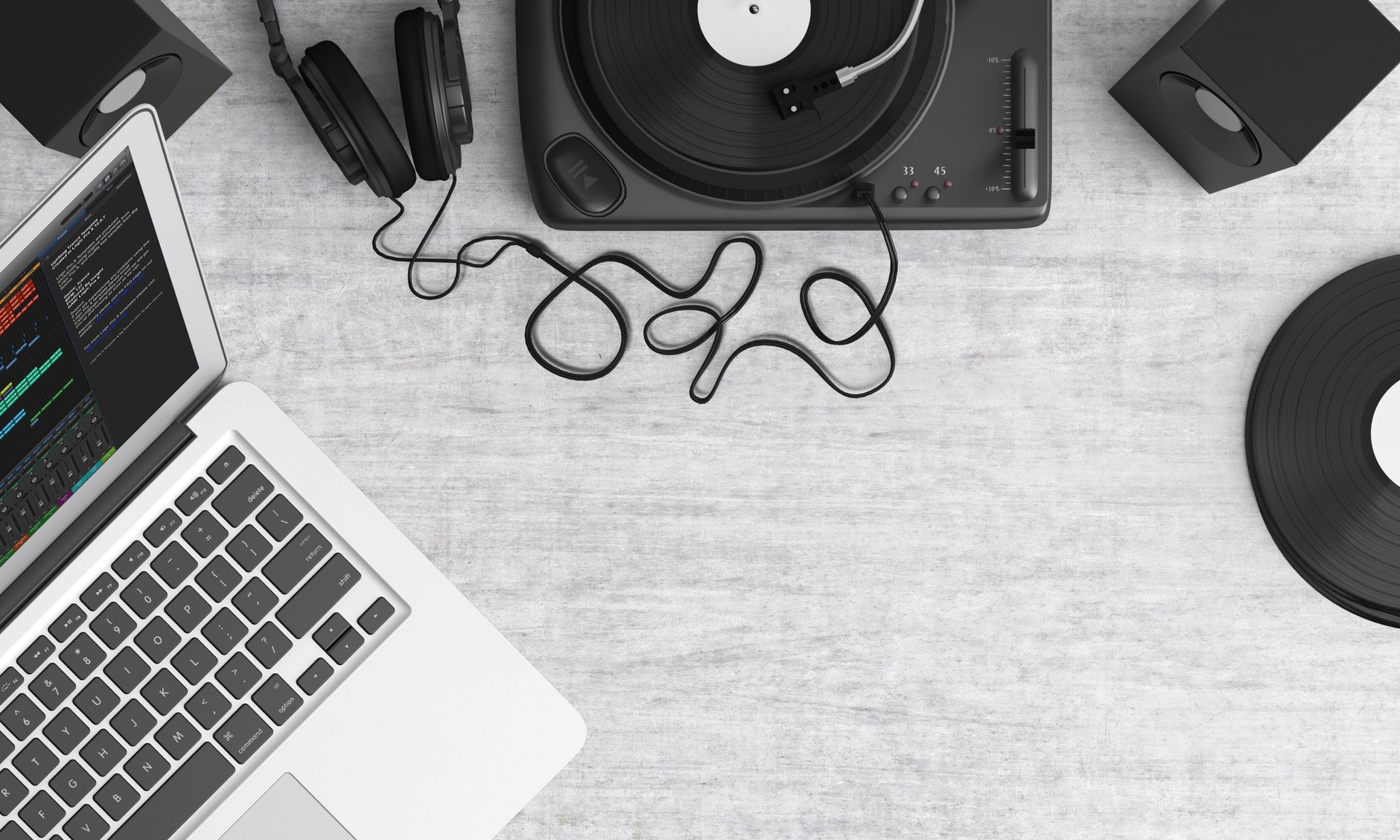 budget home recording setup desk laptop microphone