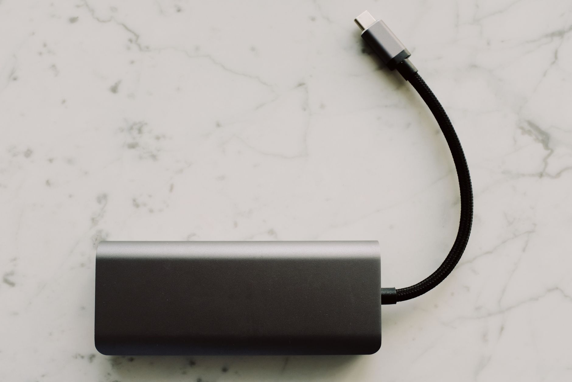 audio interface unboxed on desk with usb cable